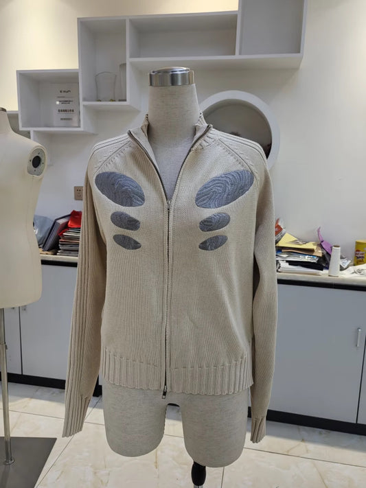 CARVE DOUBLE ZIP-UP KNIT