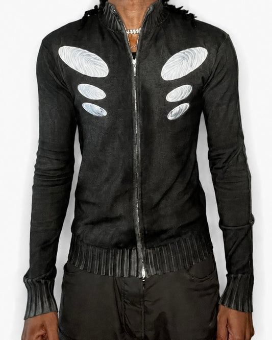 CARVE EMBROIDERED KNIT - ASH